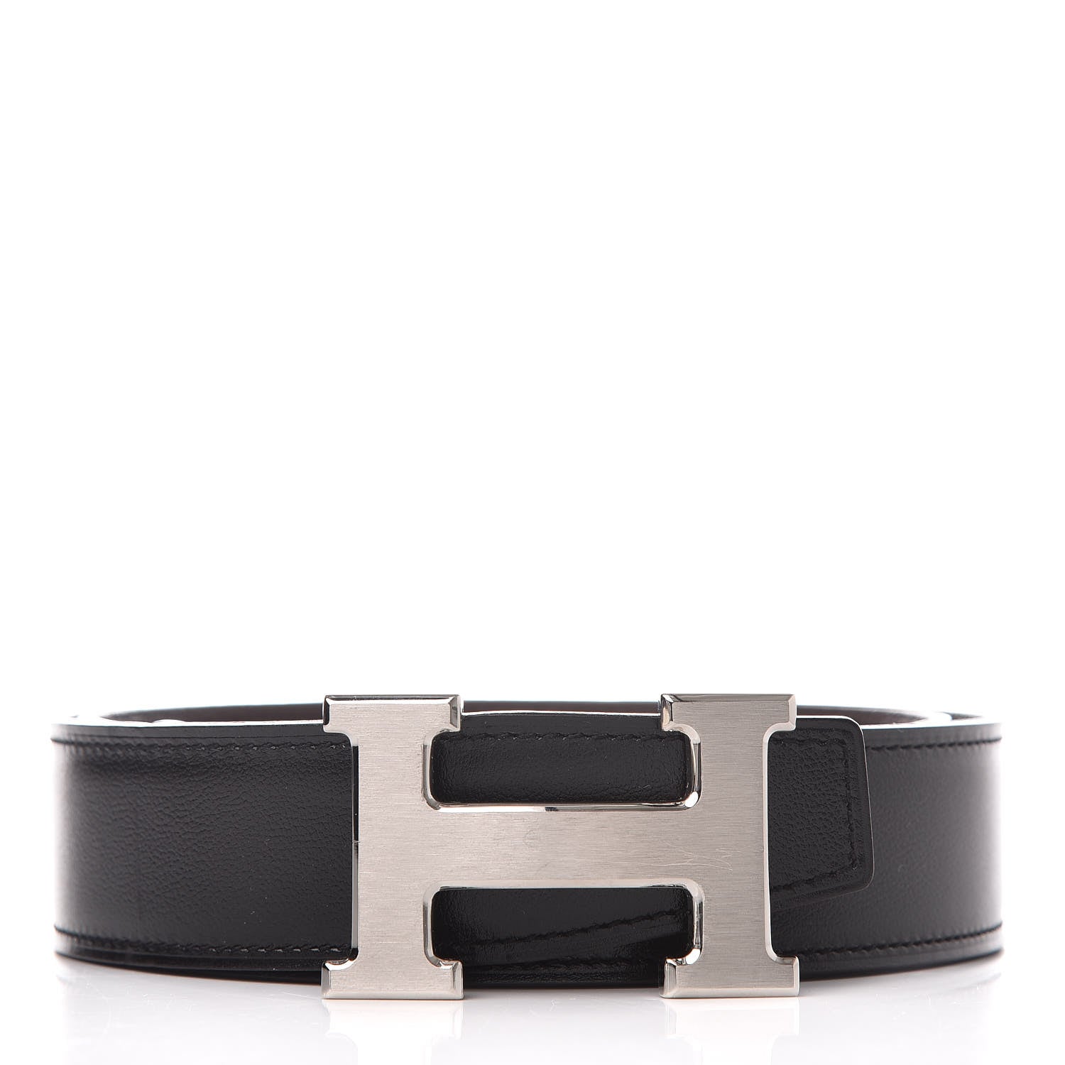 Hermes Box Togo 32mm H Belt 80 Black Chocolate 1 of 6