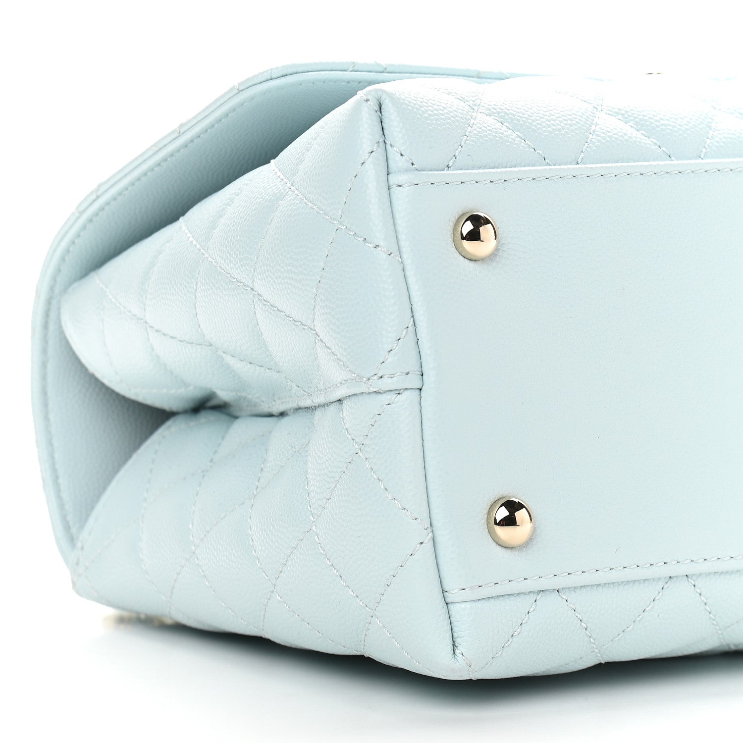 Chanel Caviar Quilted Small Coco Handle Flap Light Blue 8 of 9