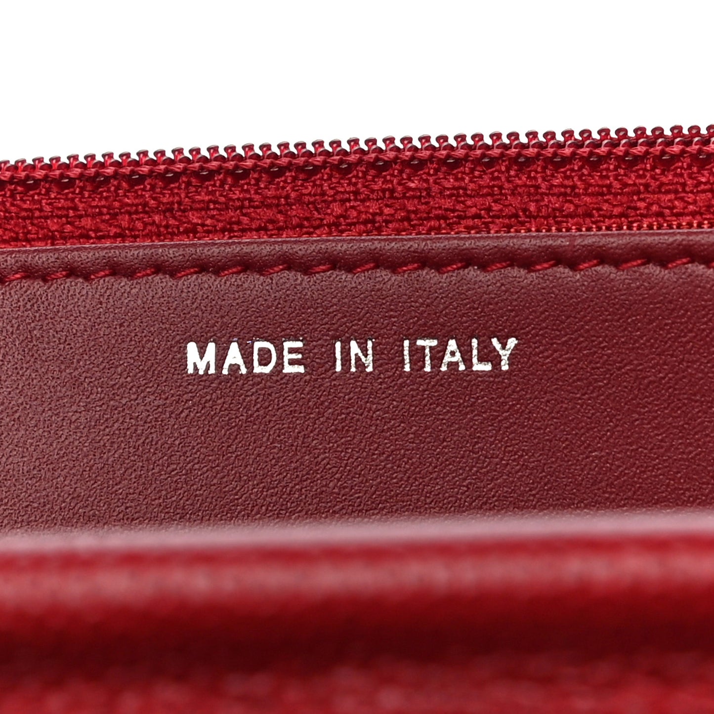 Caviar Quilted Wallet On Chain WOC Dark Red