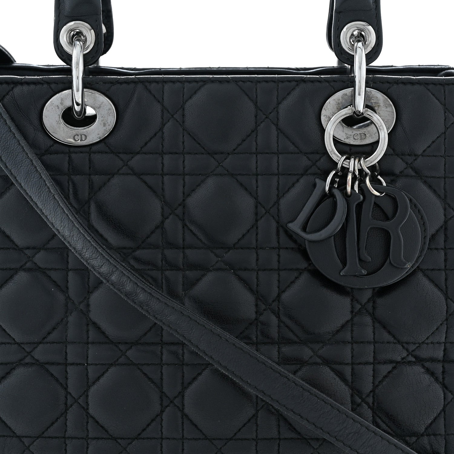 Christian Dior Ultra Matte Calfskin Cannage Medium Lady Dior Black 8 of 12