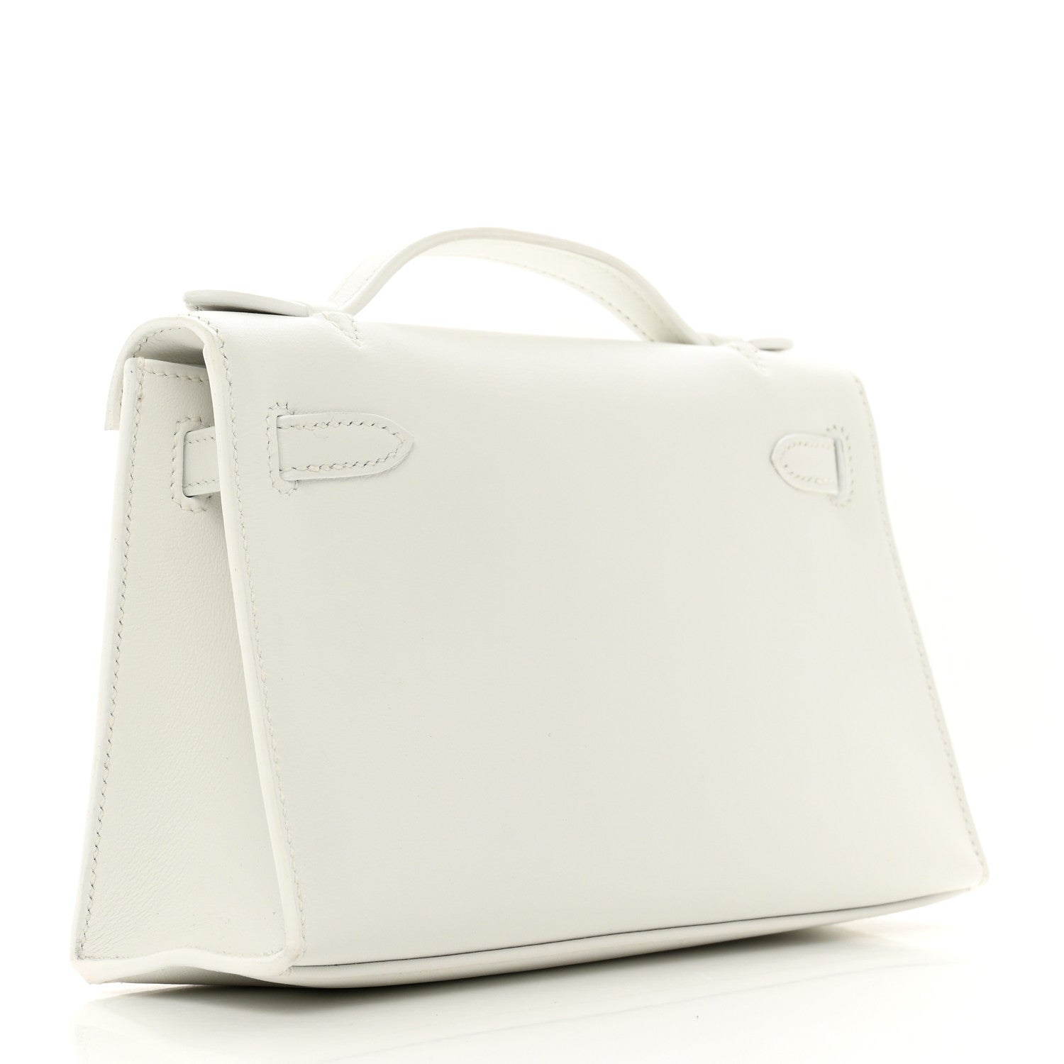Hermes Swift Kelly Pochette Clutch White 3 of 9