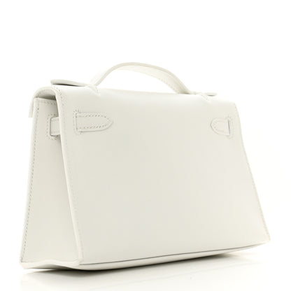 Hermes Swift Kelly Pochette Clutch White 3 of 9