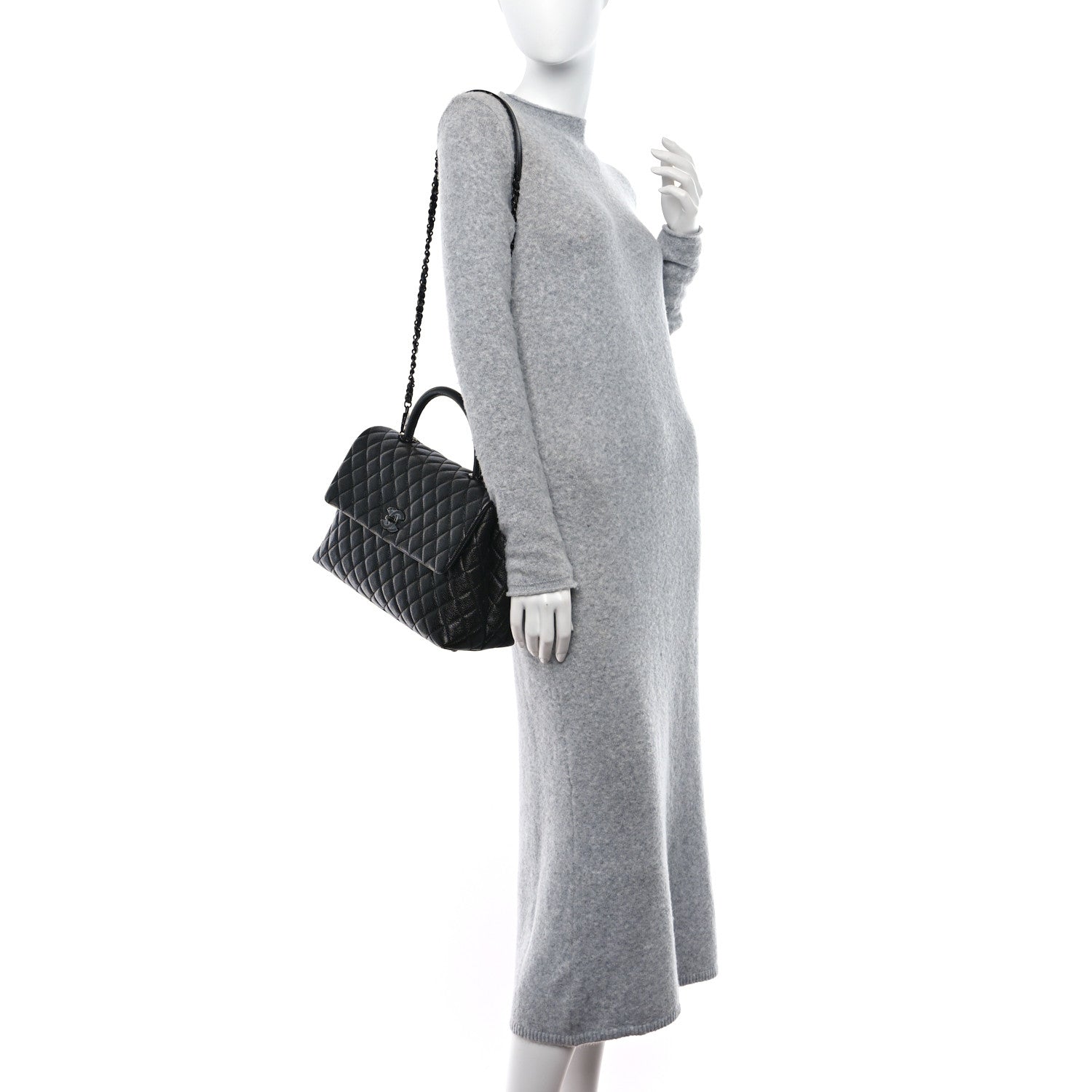 Chanel Caviar Quilted Medium Coco Handle Flap So Black 2 of 11