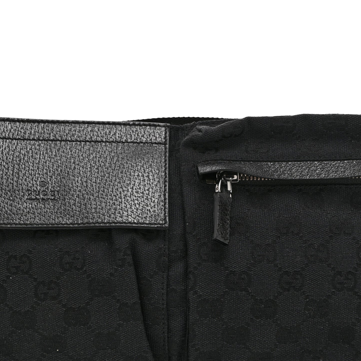 GG Monogram Double Pocket Belt Bag Black