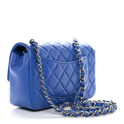 Chanel Lambskin Quilted Mini Rectangular Flap Blue 3 of 10