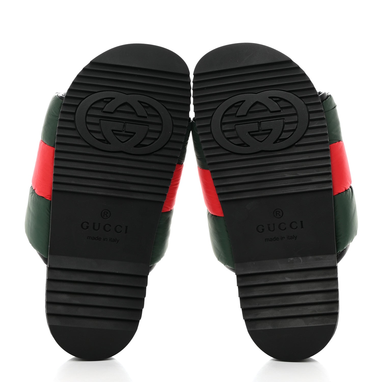 Gucci Nylon Web Womens Slide Sandals 37 Black Green Red 5 of 7