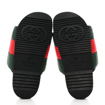 Gucci Nylon Web Womens Slide Sandals 37 Black Green Red 5 of 7
