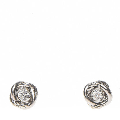 David Yurman Sterling Silver Diamond 7mm Infinity Stud Earrings 1 of 6