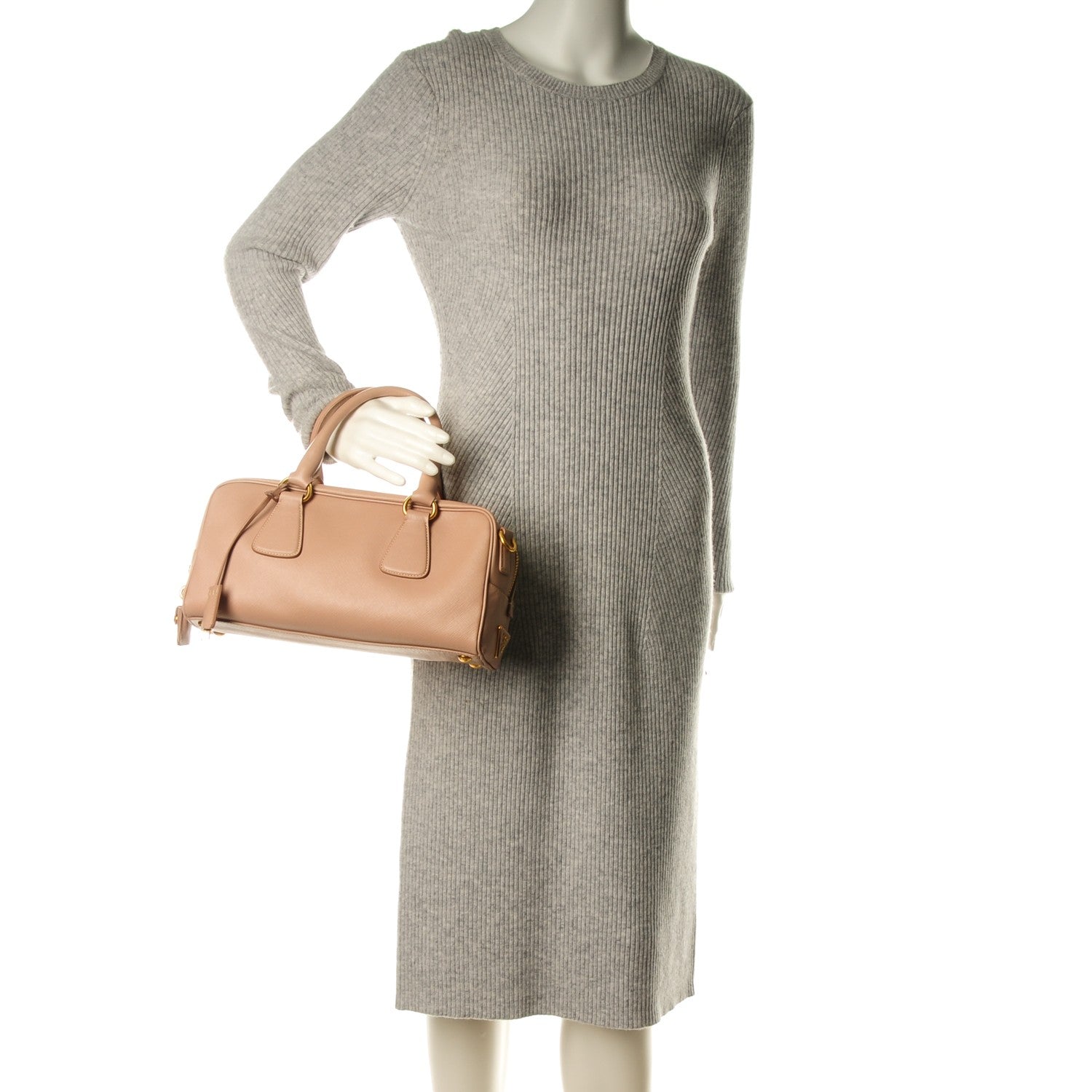 Prada Saffiano Lux Small Boston Cammeo 2 of 8