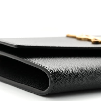 Saint Laurent Grain de Poudre Uptown Chain Wallet Black 9 of 11