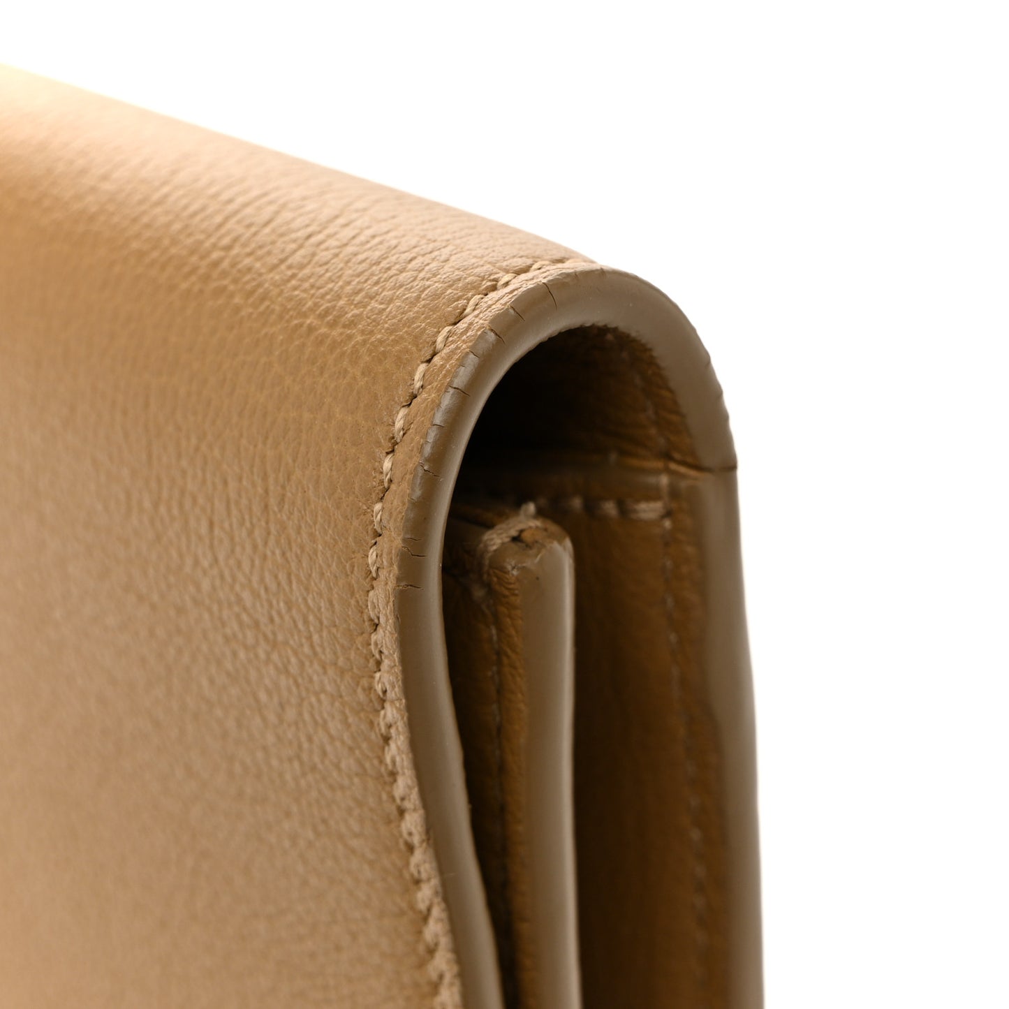 Calfskin Monogram Large Belle De Jour Clutch  Beige
