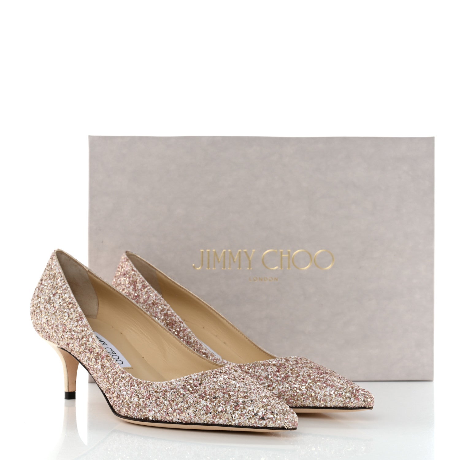 Jimmy Choo Glitter Pointy Toe Pumps 38 Pink 10 of 10