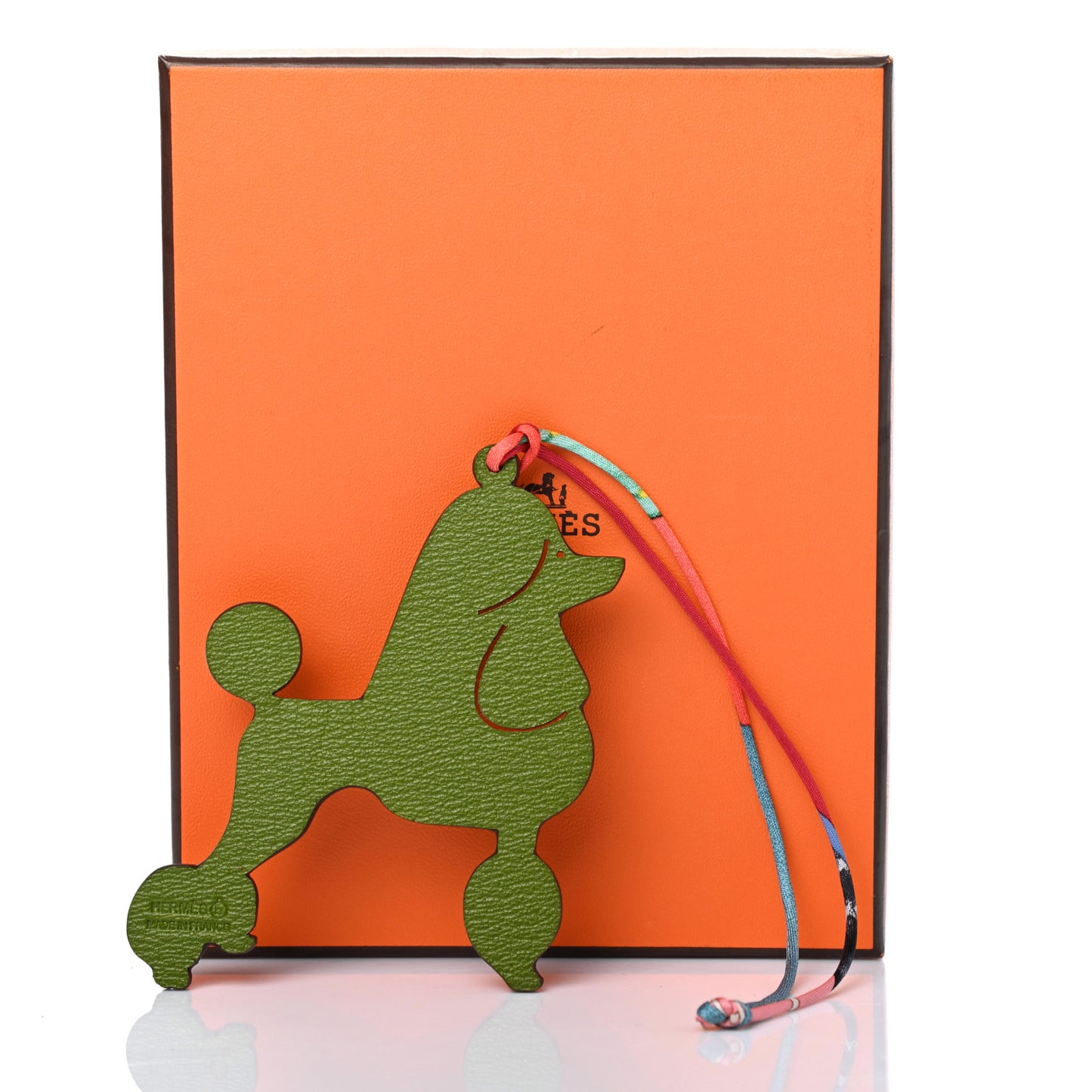 Togo Chevre Petit H Royal Poodle Bag Charm Bordeaux Vert Canopee