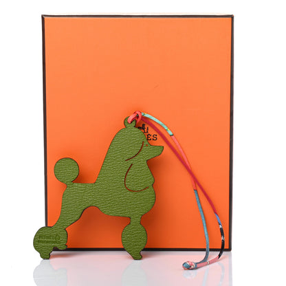 Hermes Togo Chevre Petit H Royal Poodle Bag Charm Bordeaux Vert Canopee 7 of 8