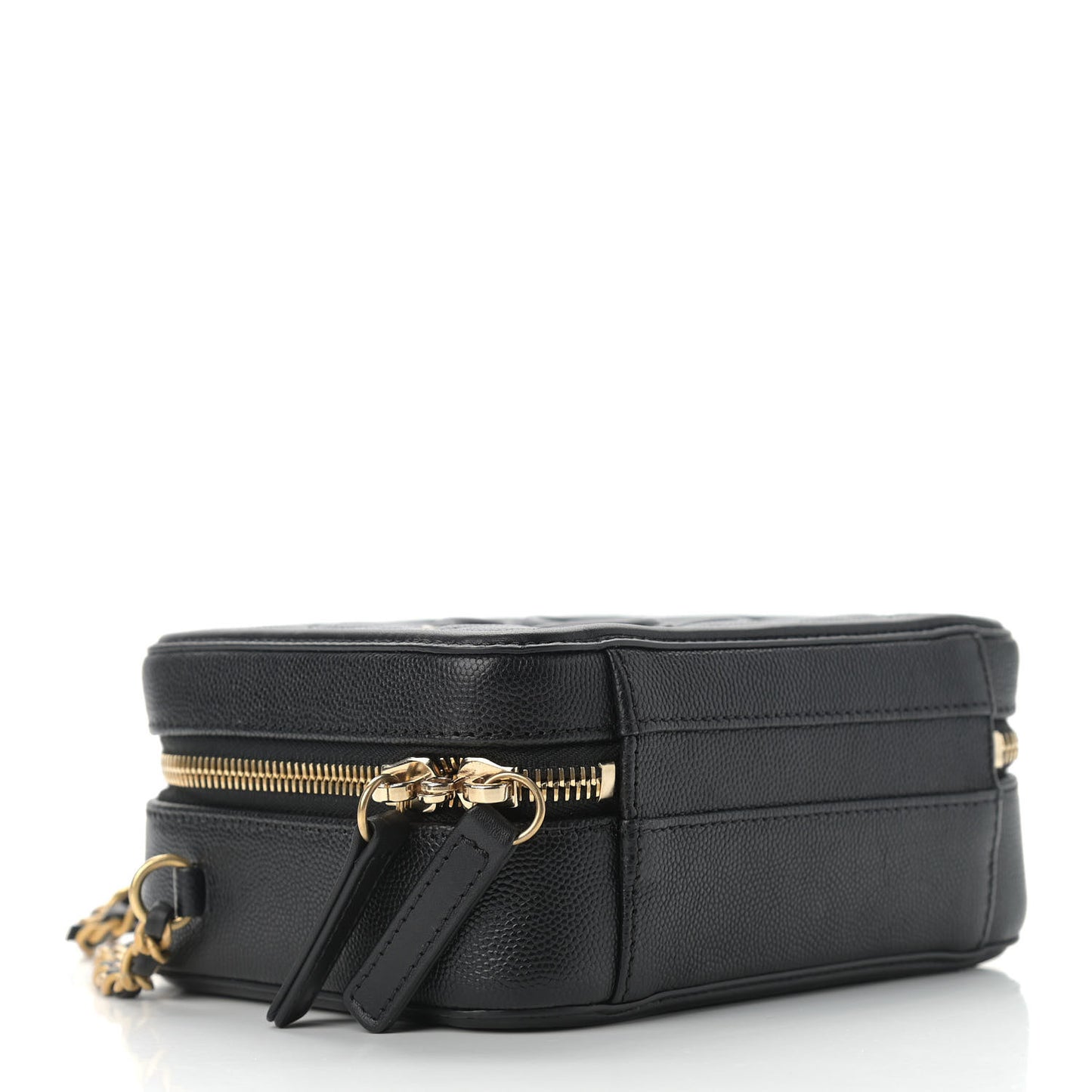 Caviar Quilted Small CC Filigree Vanity Case Black
