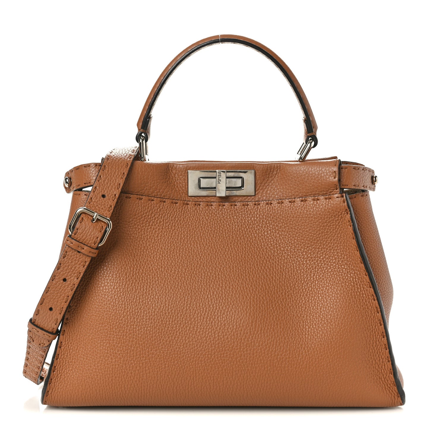 Cuoio Romano Selleria Bi-Color Medium Peekaboo Iconic Satchel Mou Deserto