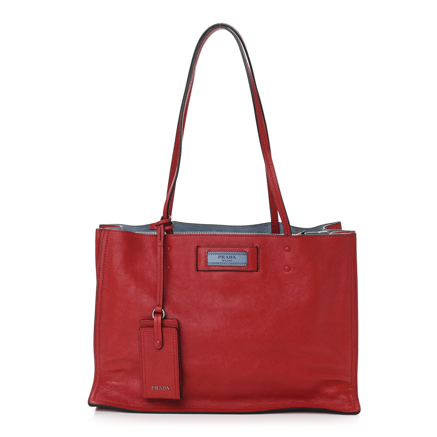Prada Glace Calfskin Etiquette Shopping Bag Rosso Astrale 1 of 13
