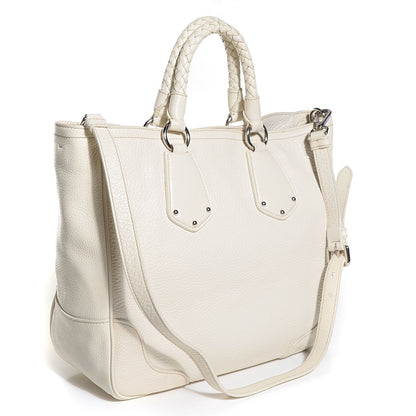 Prada Vitello Daino Braided Tote Bianco 3 of 10