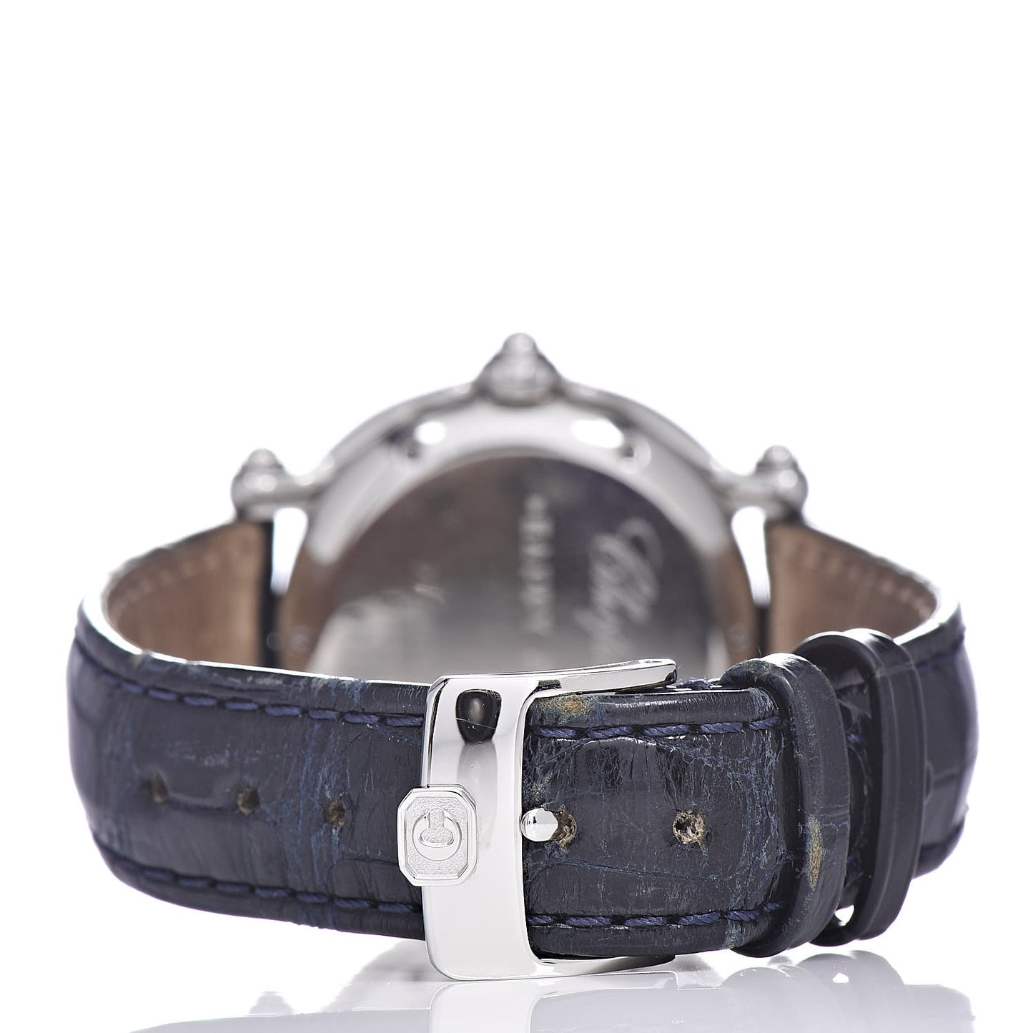 Stainless Steel Alligator Ruby Blue Yellow Sapphire 33mm Happy Sport Fish Quartz Watch Blue