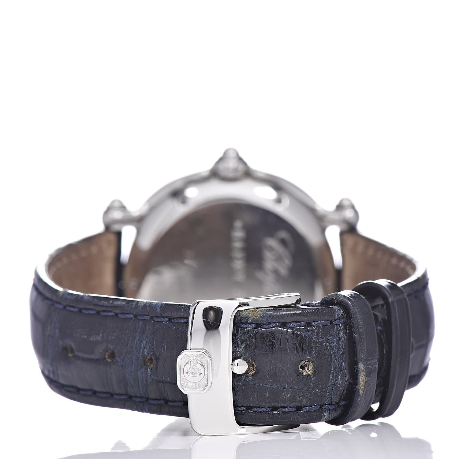 Chopard Stainless Steel Alligator Ruby Blue Yellow Sapphire 33mm Happy Sport Fish Quartz Watch Blue 4 of 10