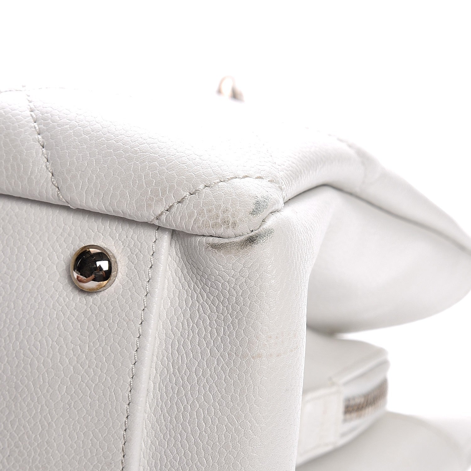 Chanel Soft Caviar Quilted CC Timeless Tote White 12 of 15
