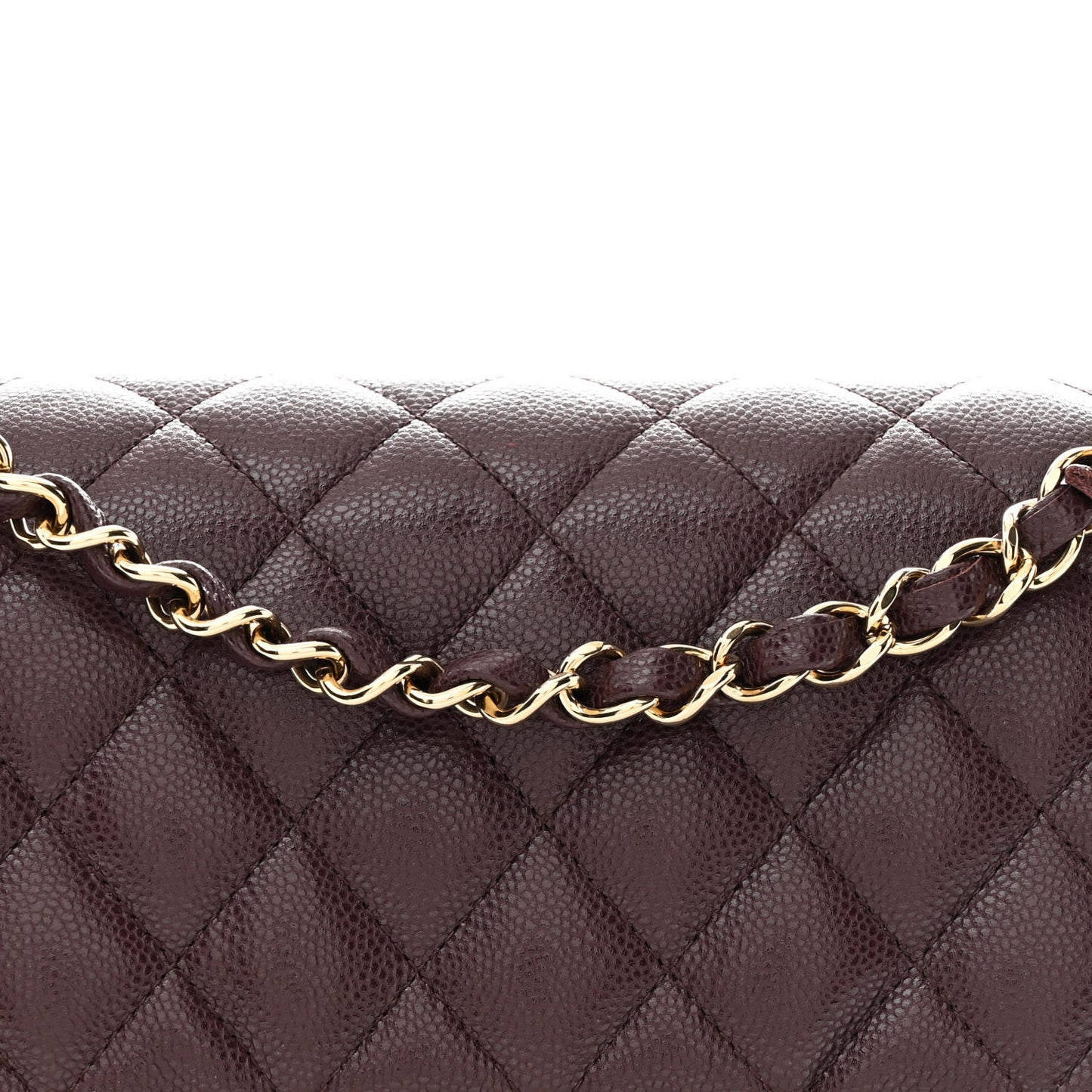 Caviar Quilted Medium Double Flap Dark Brown
