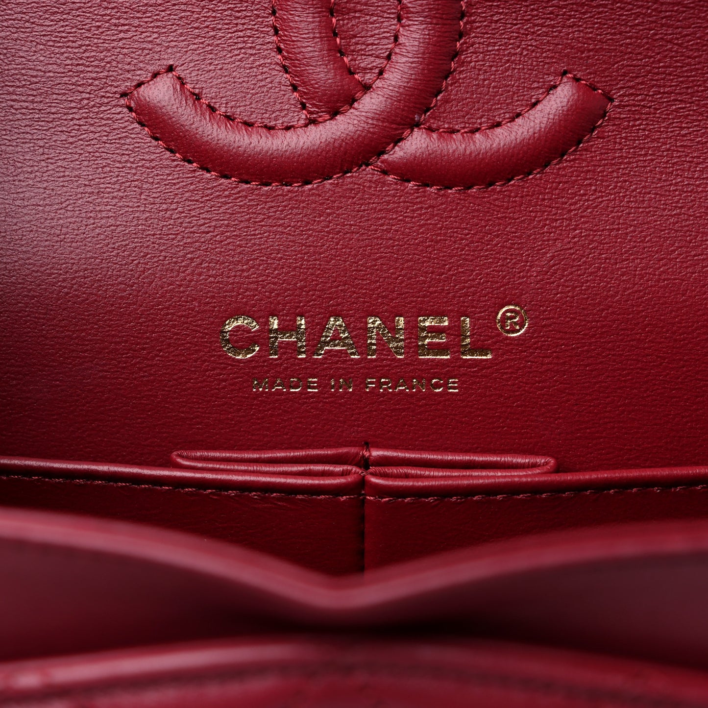 Lambskin Quilted Small Double Flap Burgundy