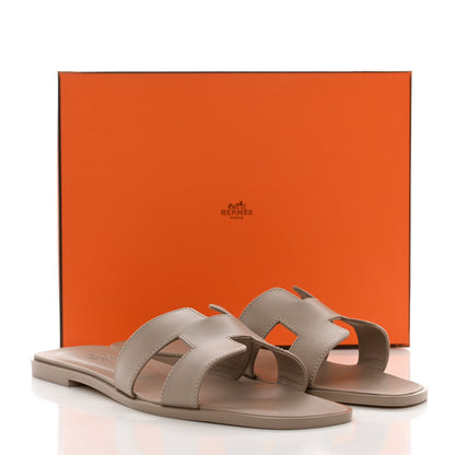 Hermes Box Calfskin Oran Sandals 41 Beige Mastic 9 of 9