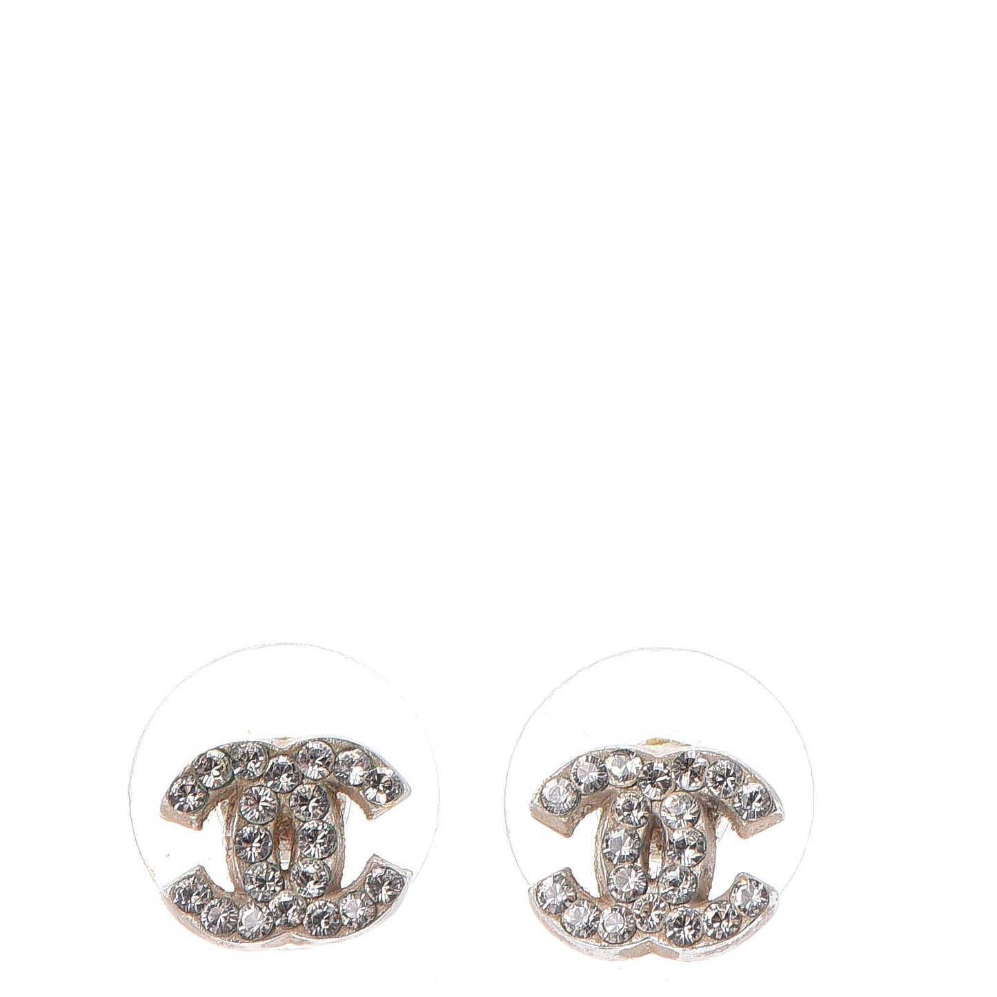 Crystal Mini CC Earrings Silver