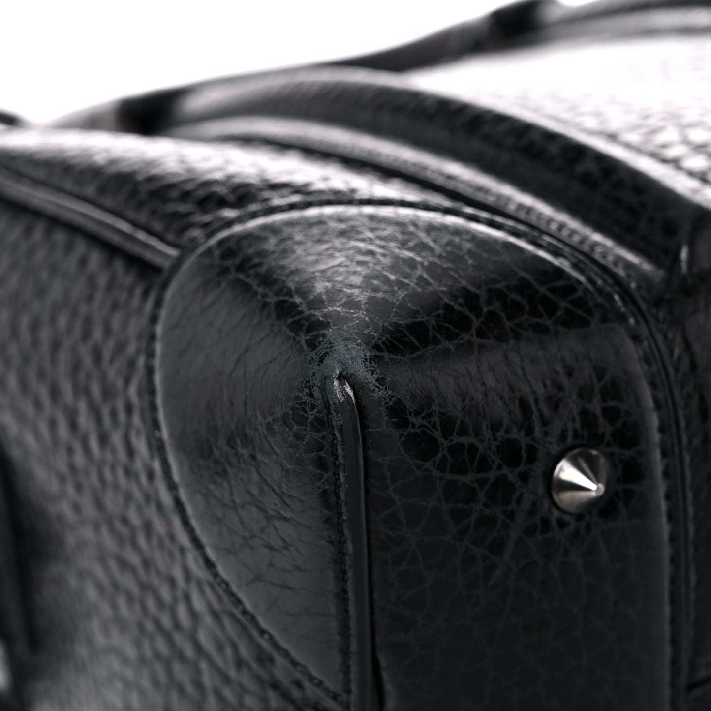 Glazed Pebbled Calfskin Mini Lucrezia Black