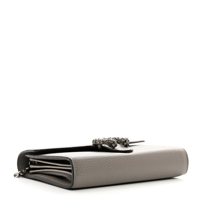 Gucci Dollar Calfskin Crystal Mini Dionysus Chain Wallet Dusty Grey Black Diamond 4 of 10