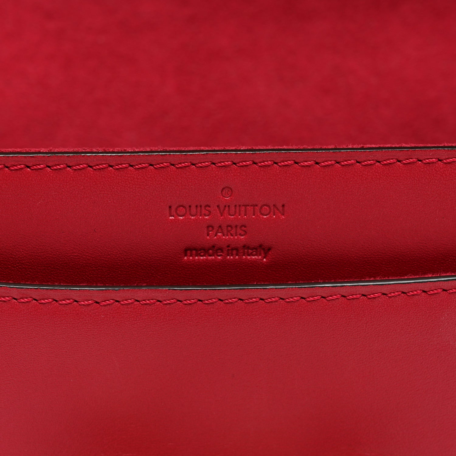 Louis Vuitton Calfskin Chain Louise MM Red 6 of 12