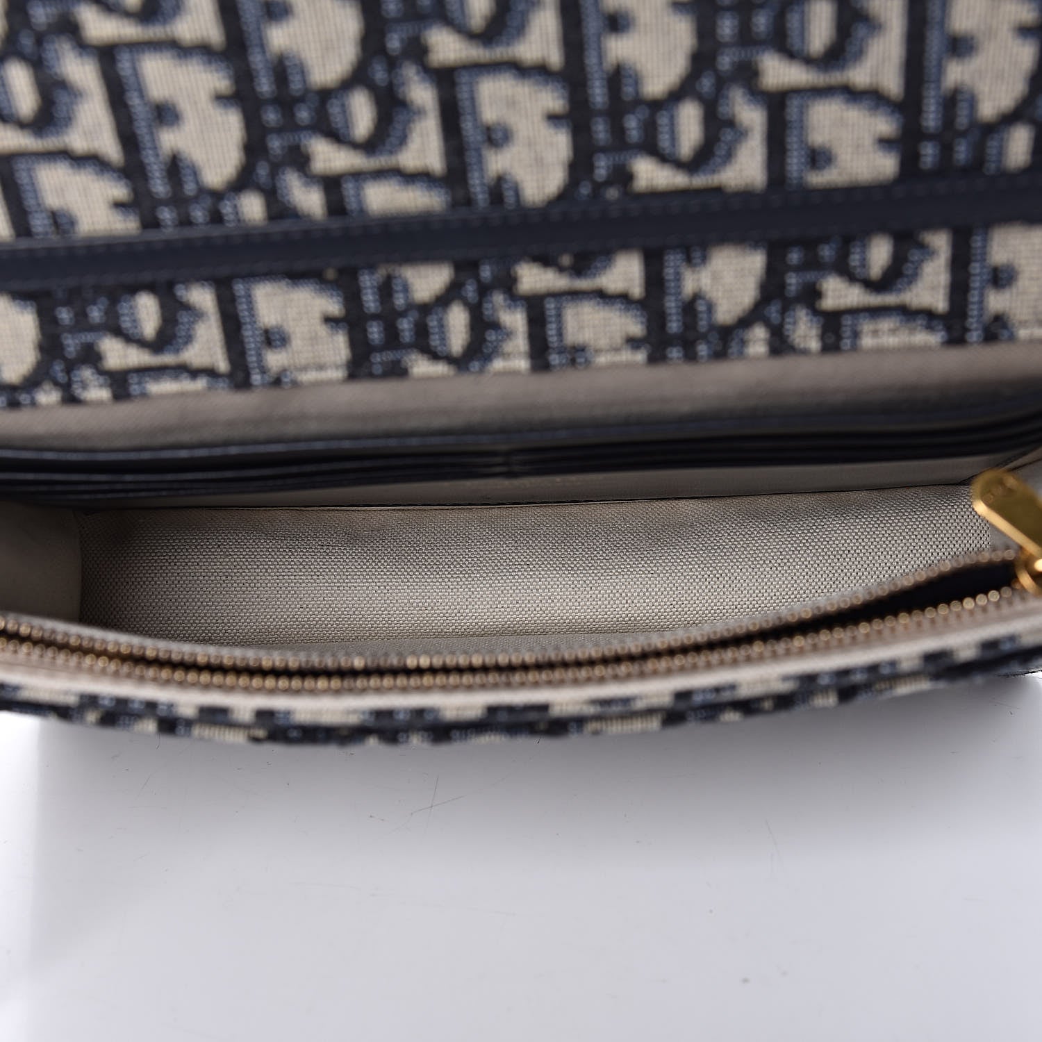 Christian Dior Oblique Saddle Chain Pouch Blue 5 of 8