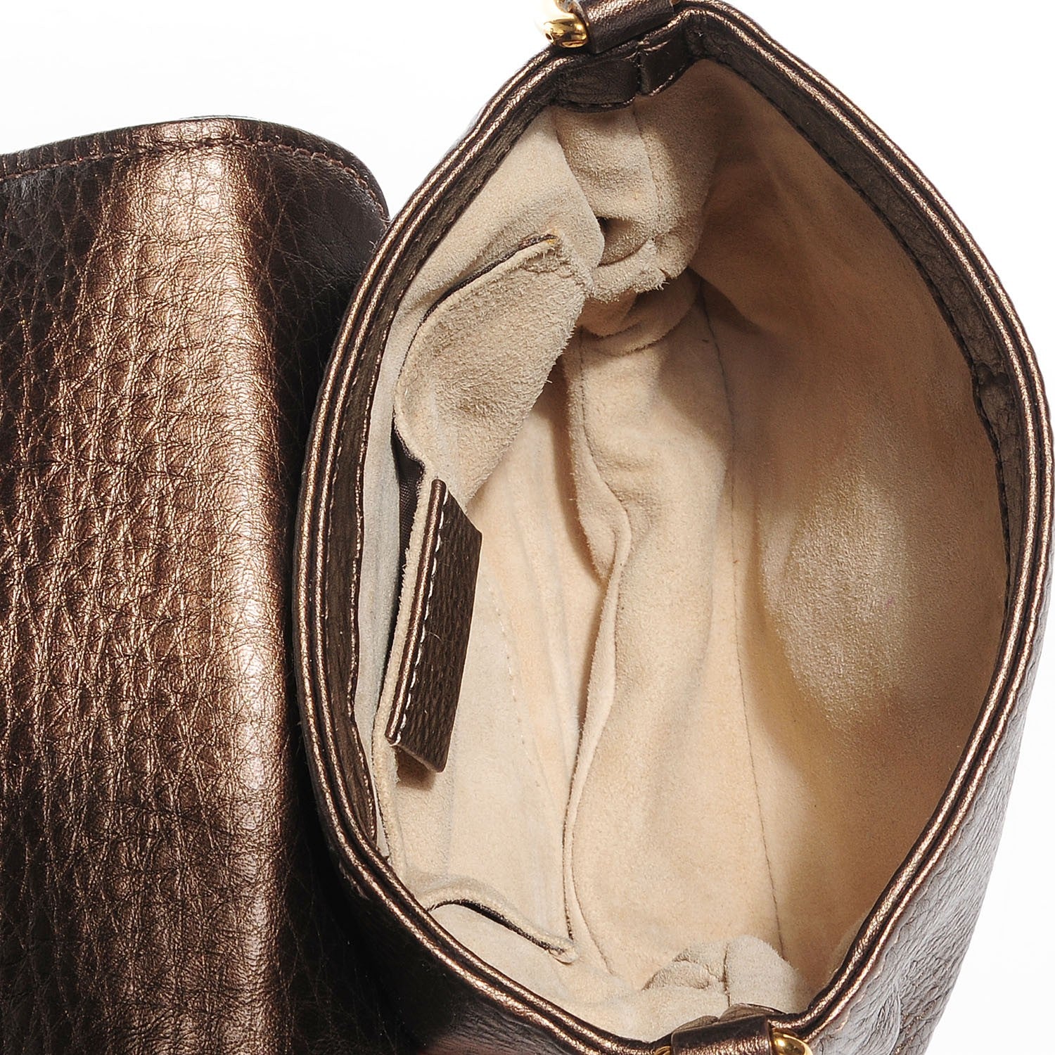 Gucci Metallic Pebbled Calfskin Small 1973 Chain Shoulder Bag Winter Leaf 7 of 9