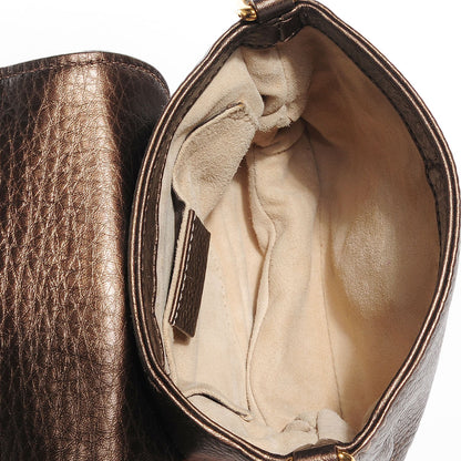 Gucci Metallic Pebbled Calfskin Small 1973 Chain Shoulder Bag Winter Leaf 7 of 9