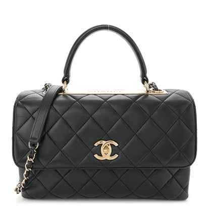 Chanel Lambskin Quilted Medium Trendy CC Flap Dual Handle Bag Black 1 of 12