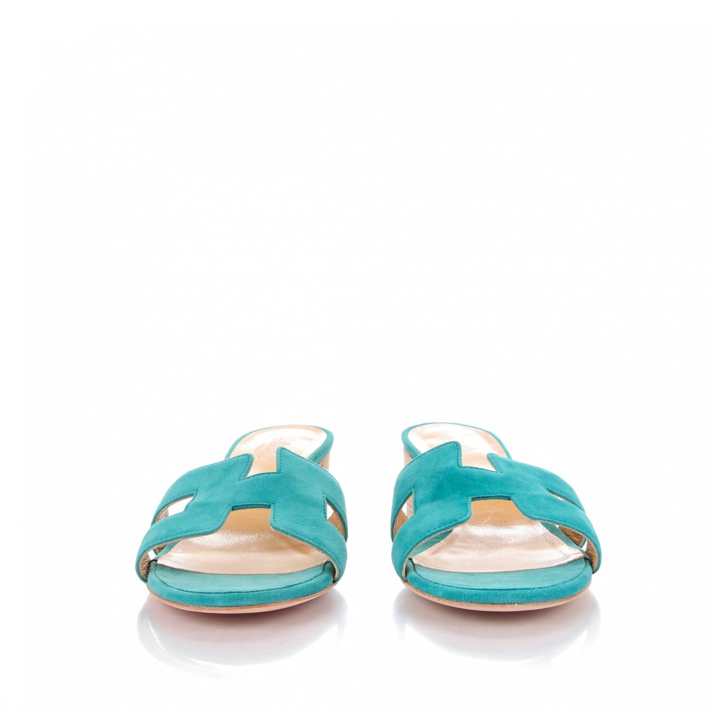 Chevre Velours Oasis Sandals 37.5 Emeraude