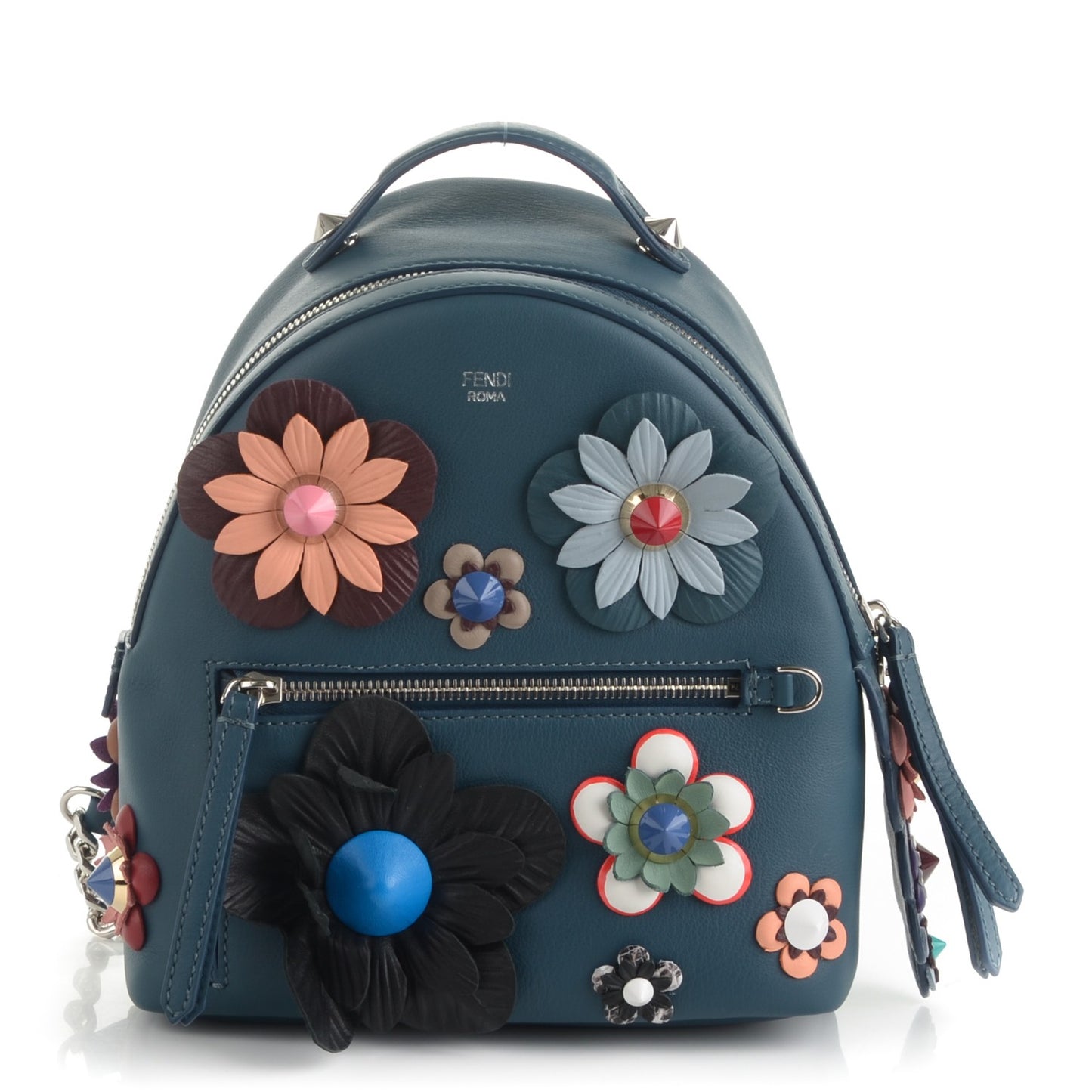 Calfskin Flowerland Mini Backpack Pavone Multicolor