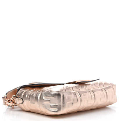 Fendi Vitello Laminato FF 1974 Embossed Baguette Rame 4 of 9