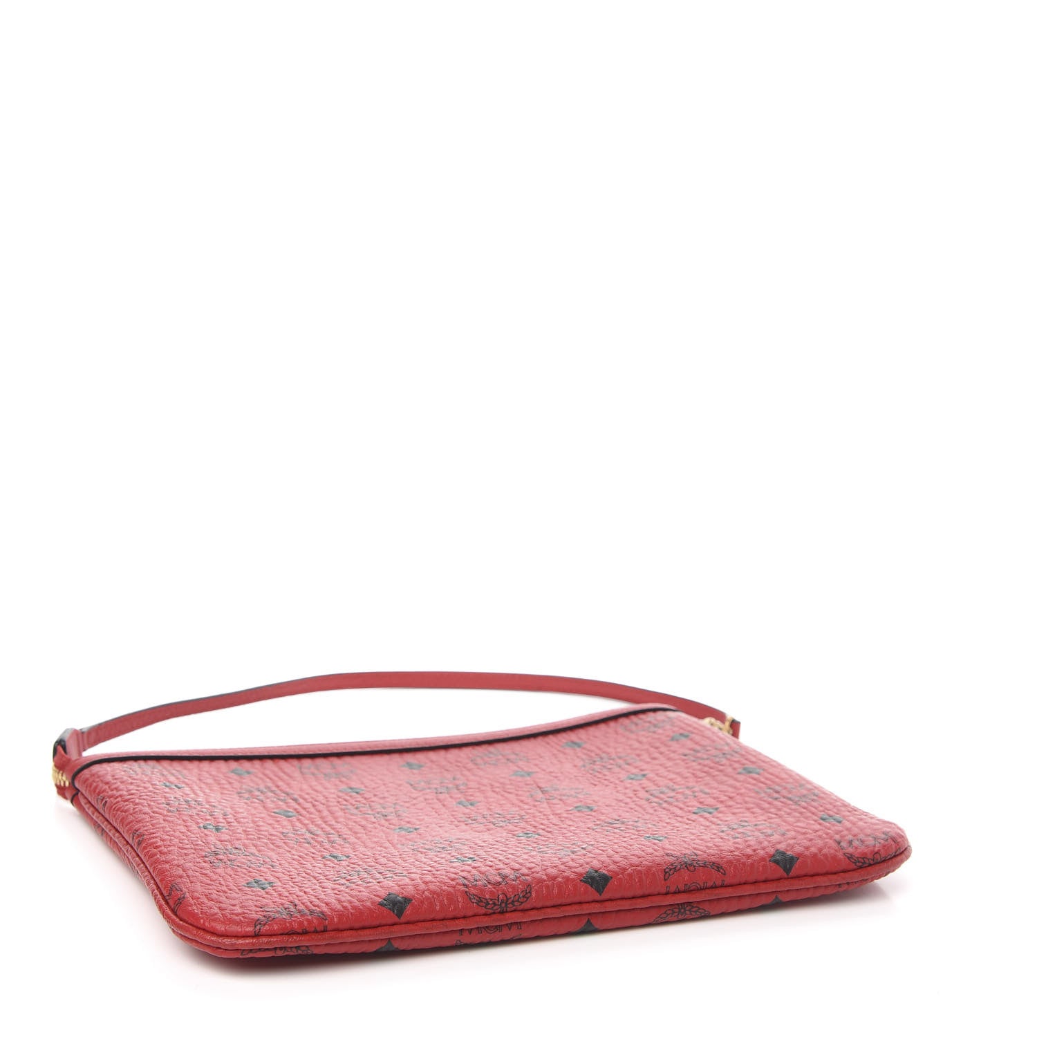 MCM Visetos Liz Shopper Tote Pouch Ruby Red 4 of 10