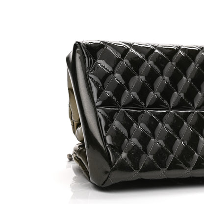 Chanel Metallic Patent Quilted Medium Just Mademoiselle Bowling Bag Green Degrade 9 of 12