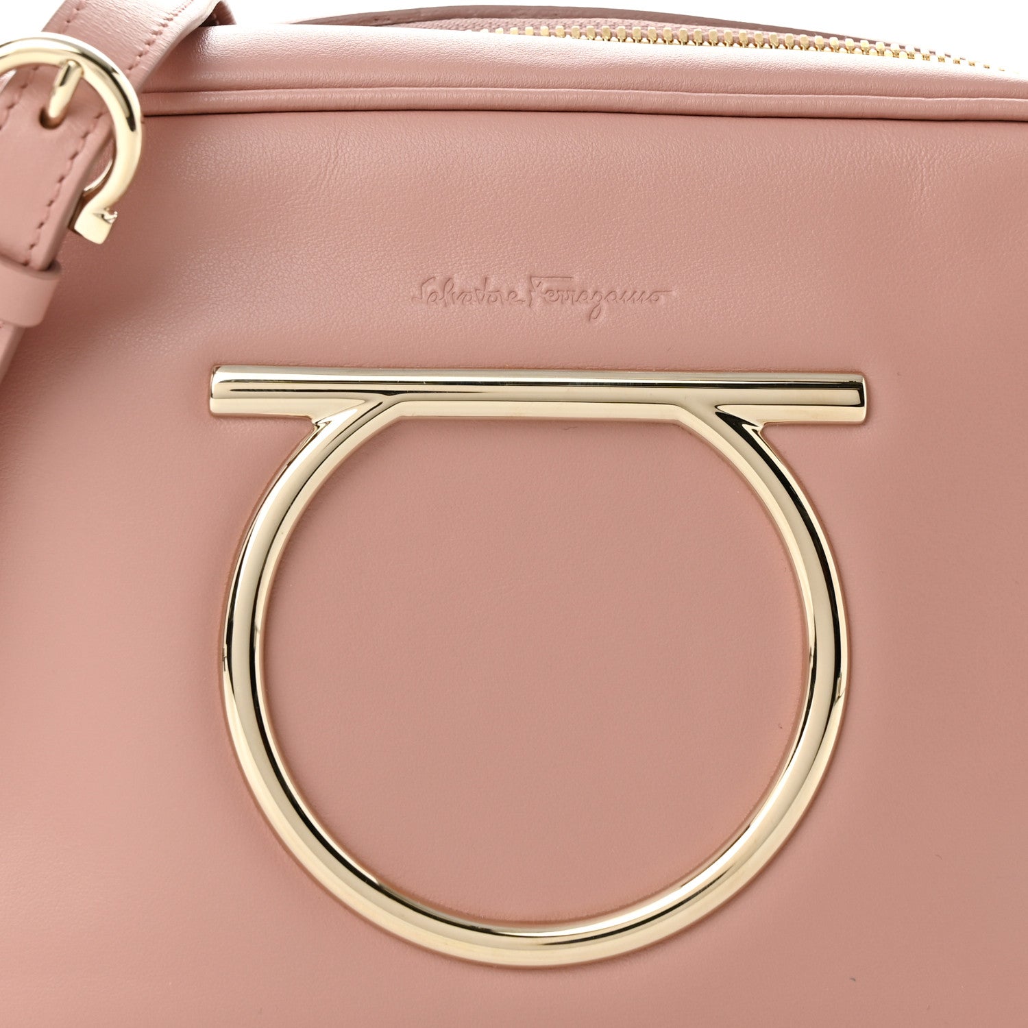 Salvatore Ferragamo Calfskin Vela Camera Crossbody Bag Antique Rose 6 of 9