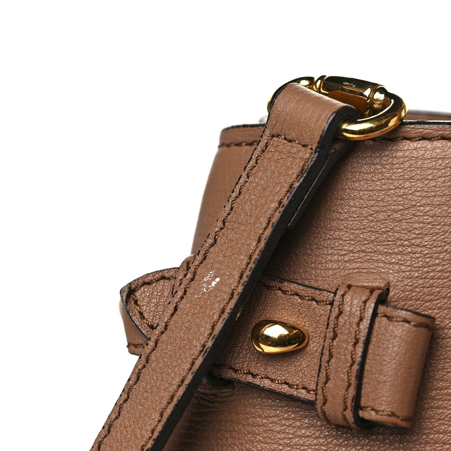Grainy Calfskin House Check Medium Banner Tote Dark Sand