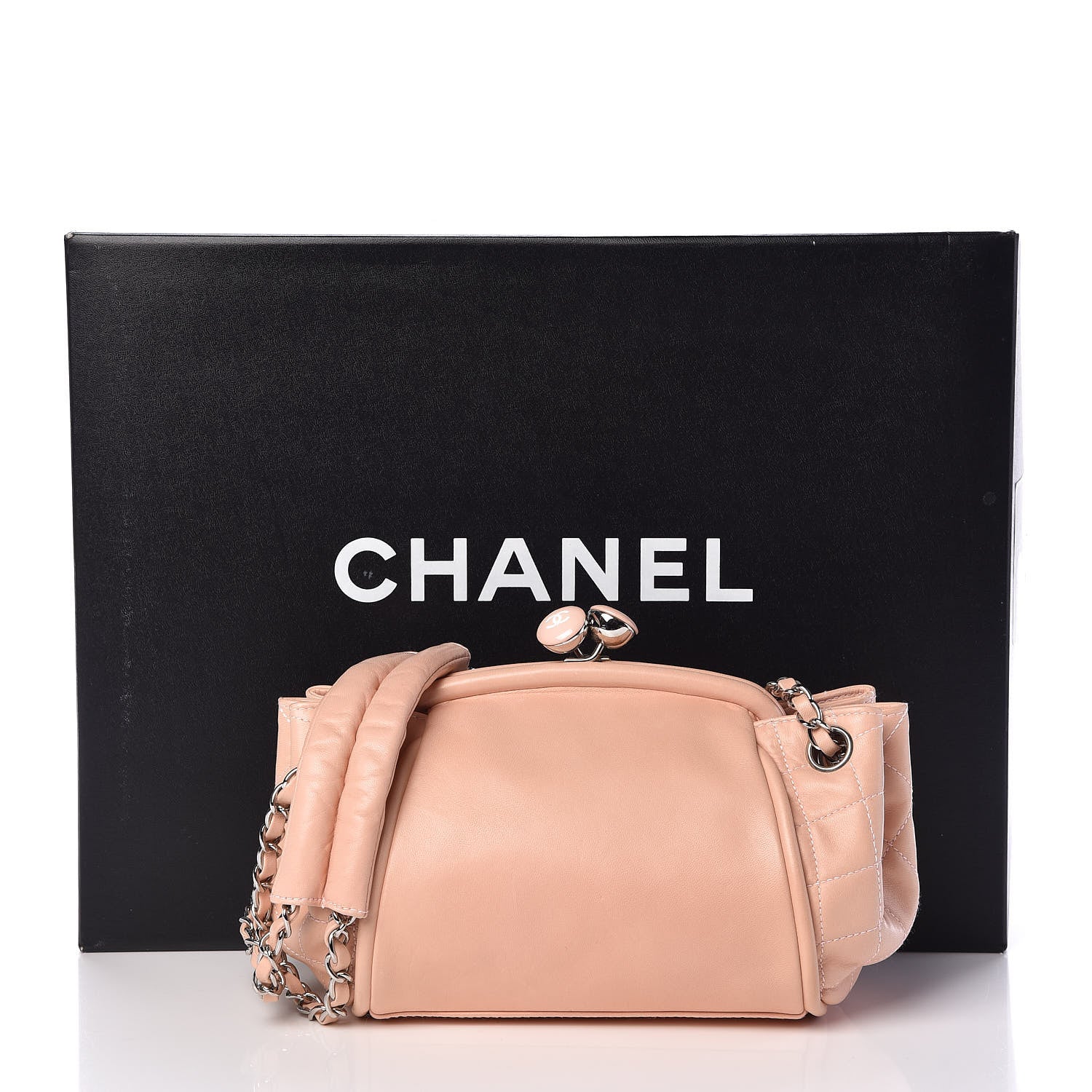 Chanel Lambskin CC Kiss Lock Accordion Bag Rose Clair 10 of 10