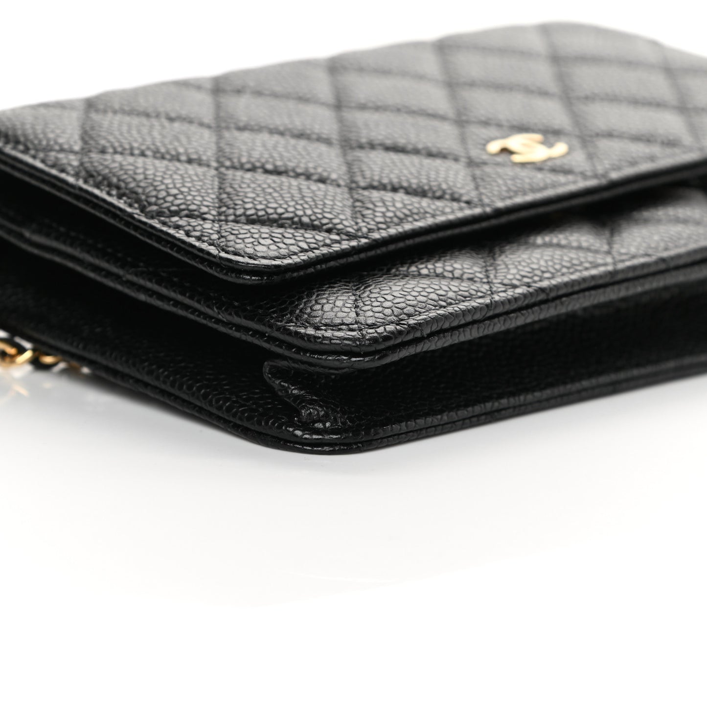 Caviar Quilted Wallet On Chain WOC Black