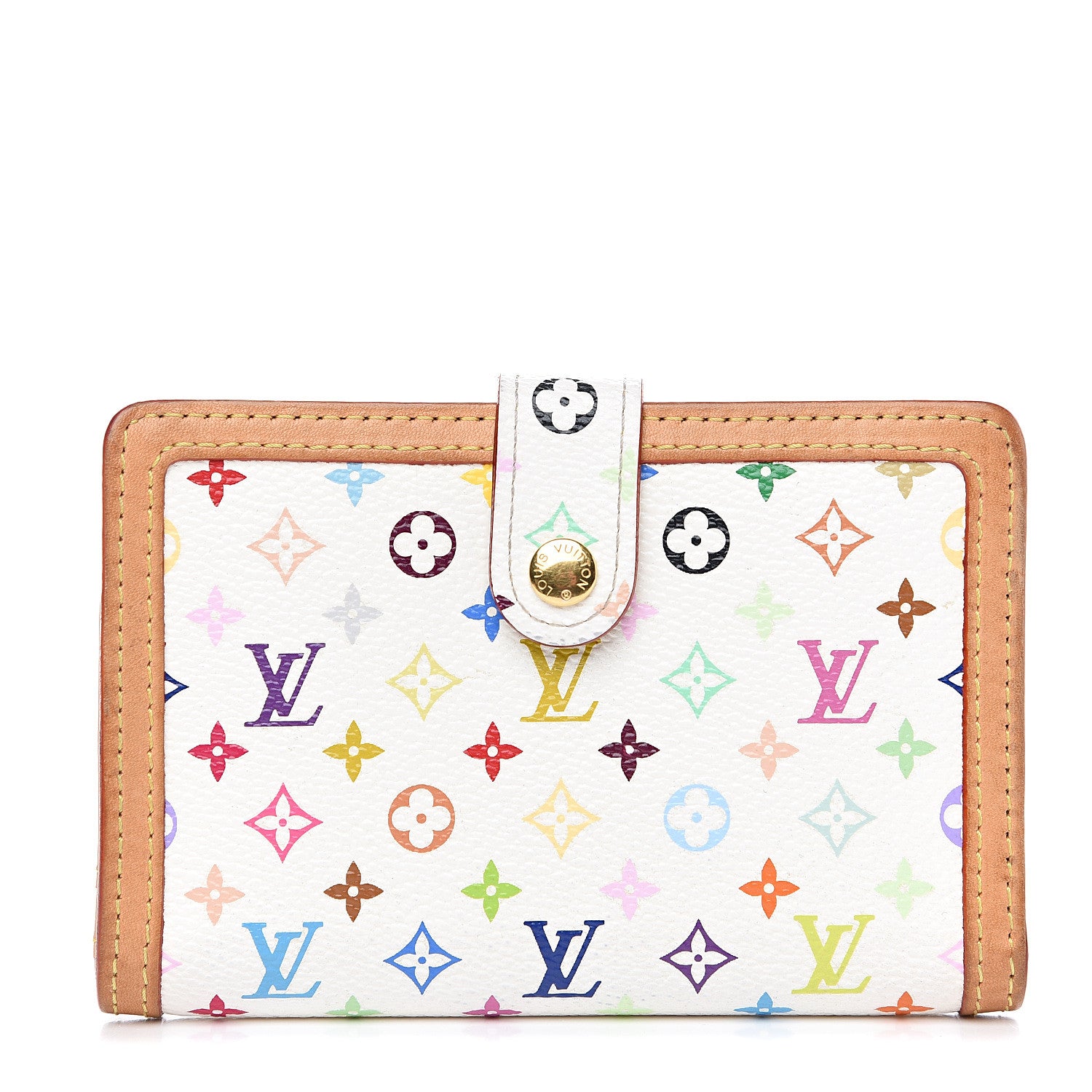 Louis Vuitton Monogram Multicolor French Purse Wallet White 1 of 13