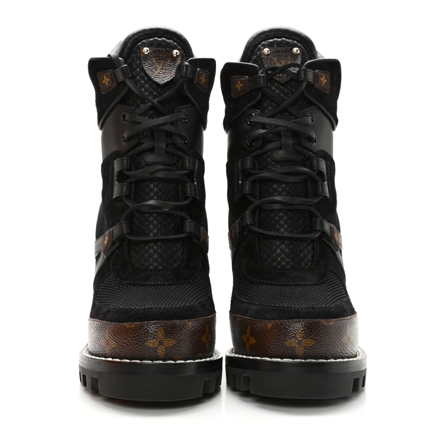 Suede Calfskin Monogram Star Trail Ankle Boots 39 Black