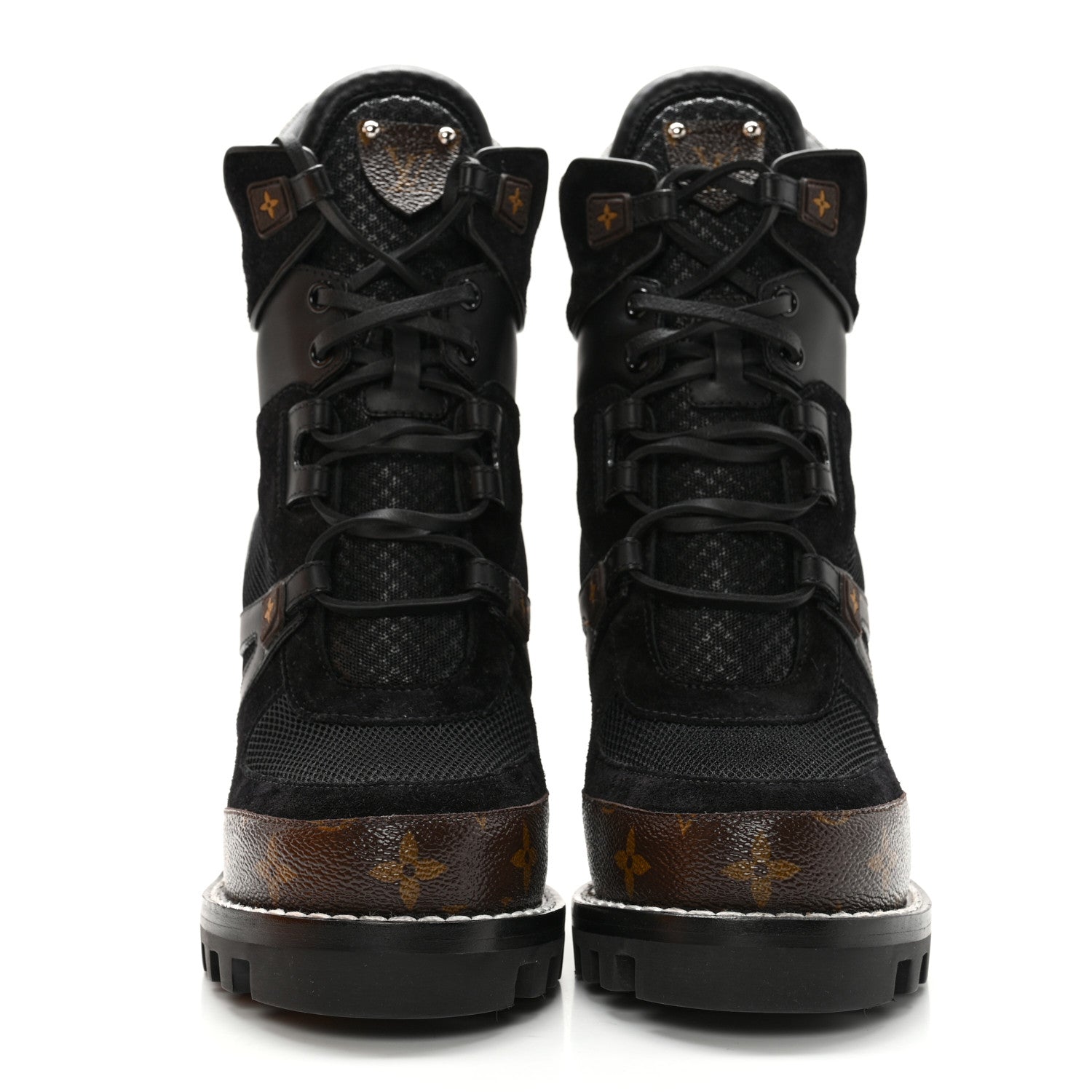 Louis Vuitton Suede Calfskin Monogram Star Trail Ankle Boots 39 Black 2 of 8