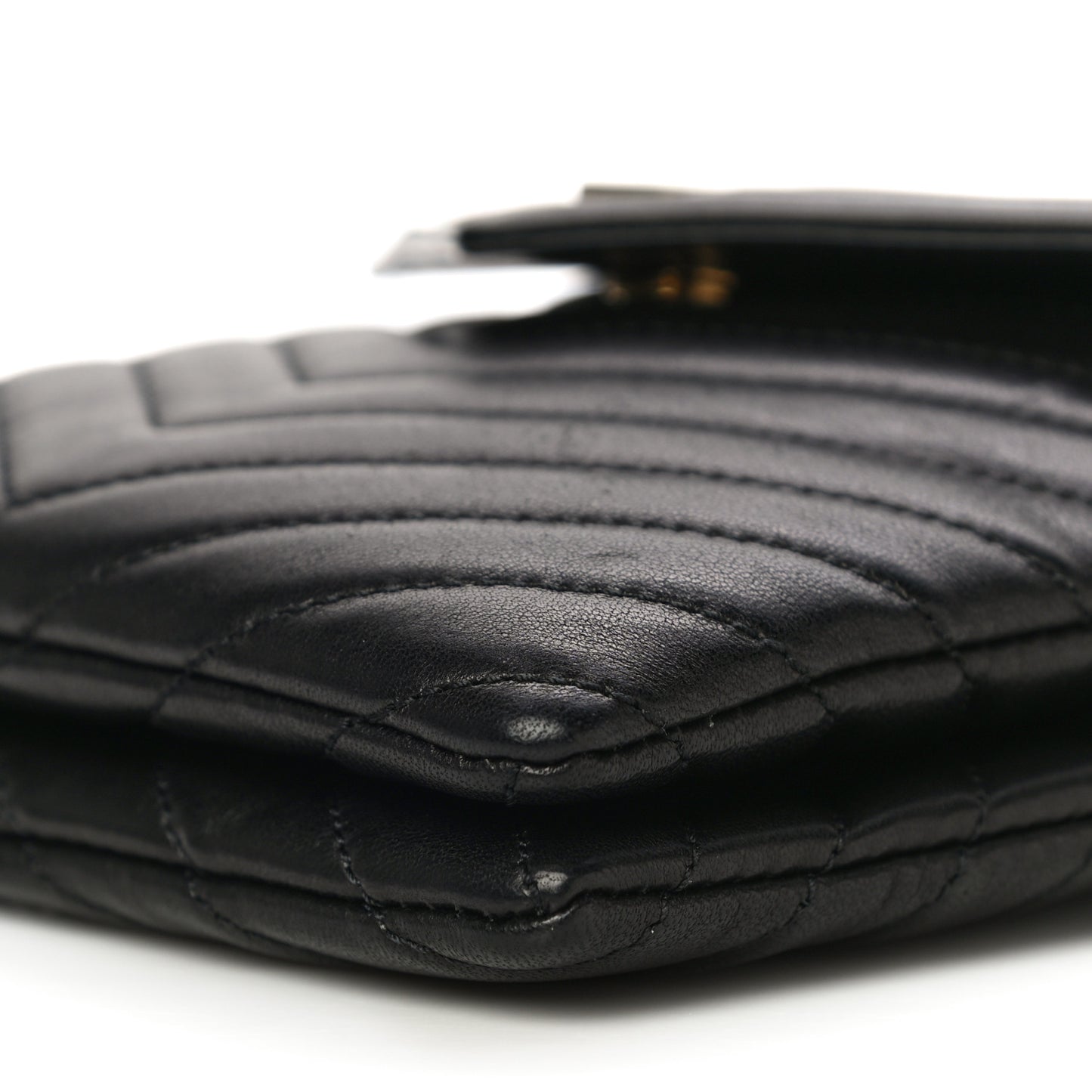 Lambskin Matelasse Monogram Double Flap Bag Black