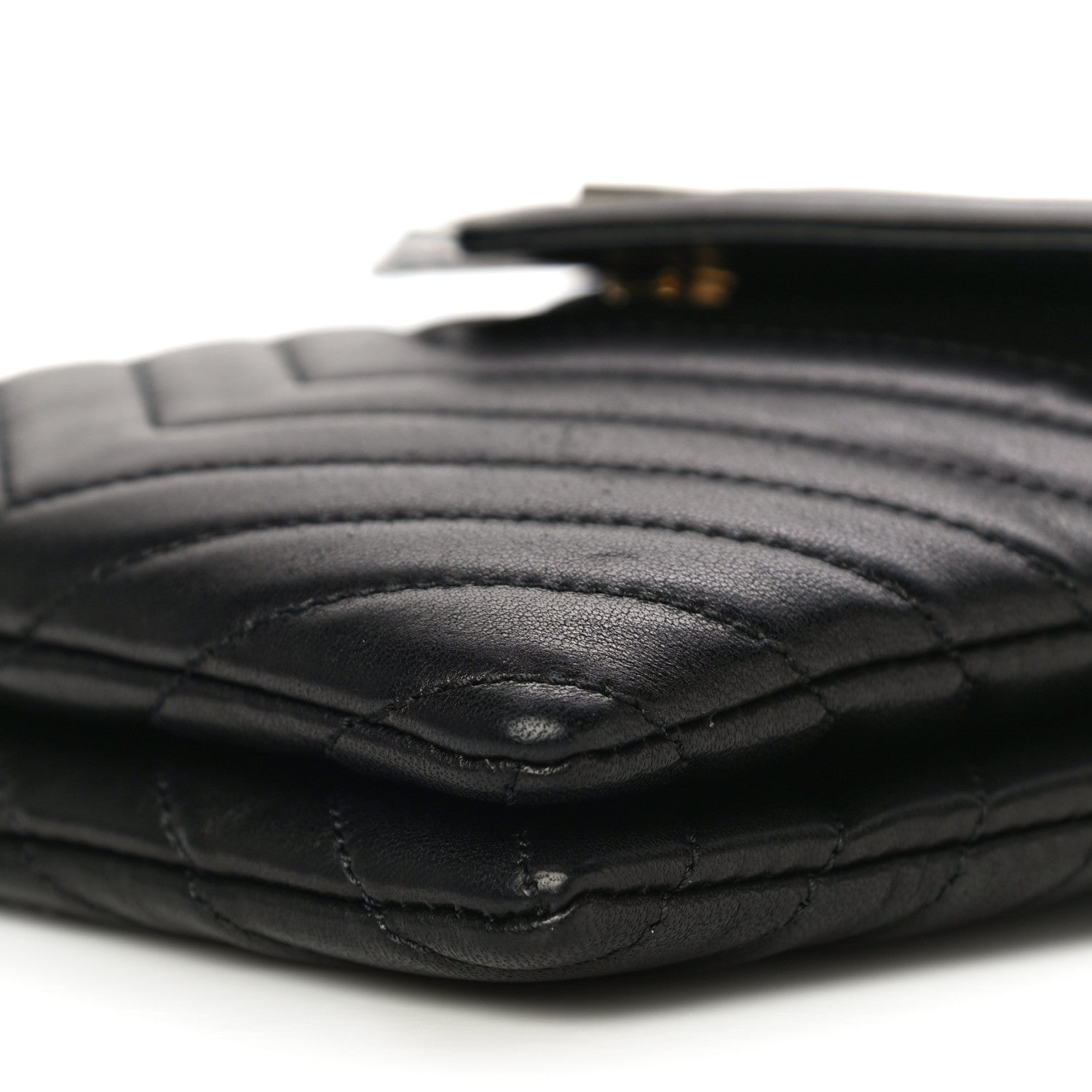 Saint Laurent Lambskin Matelasse Monogram Double Flap Bag Black 9 of 15